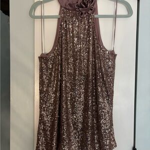 Cable & Gauge Satin Top in Mauve